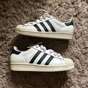 Adidas Superstar White with Black Stripes